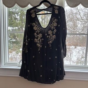 Free People Charcoal Gray Top